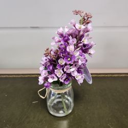 Purple Lilac in Glass Vase w/ Faux Water