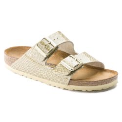 Birkenstock Arizona Birko Flor White Gold New $75 Size 37