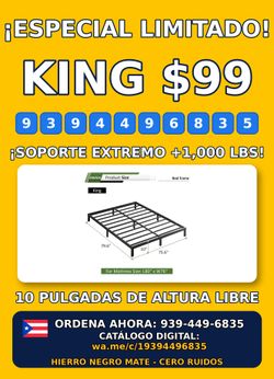 Base para Cama King 10 Pulgadas — ¡Especial $99!