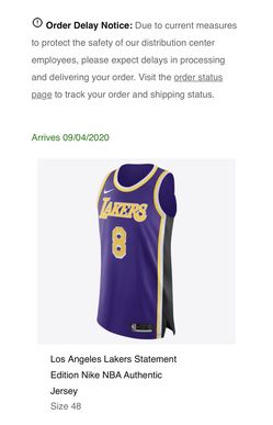 Los Angeles Lakers Statement Edition Nike NBA Authentic