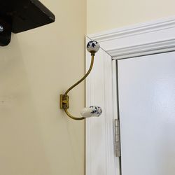 Vintage Antique Double Hanger. Bronze and Ceramic. New. 7.5 inches tall.