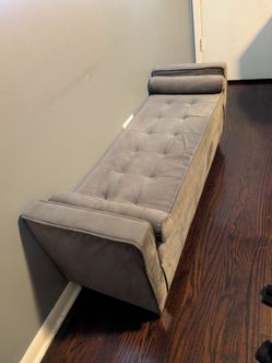 Dark Gray Velvet Chaise Lounge