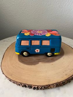 Hand-Painted Ceramic Hippie Bus / Camper Van Decor