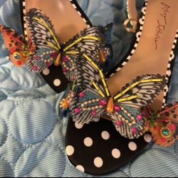 Betsey Johnson Heeled & Embellished Sandals Sz 7.5