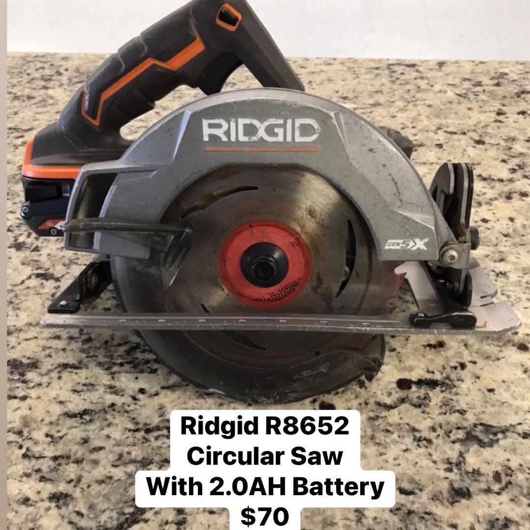 Ridgid Tools R8652 Circular Saw With Battery Only No Charger 20873 for Sale in Phoenix AZ OfferUp