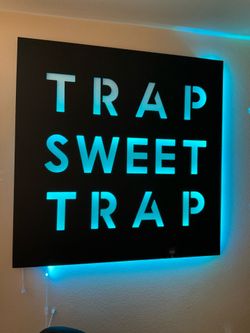 Modern LED “Trap Sweet Trap” Wall Art Sign