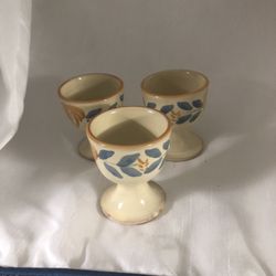 Dom Aardewerk  3 Egg Cups Stoneware Made In Amsterdam