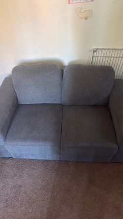 Gray Fabric Loveseat Sofa