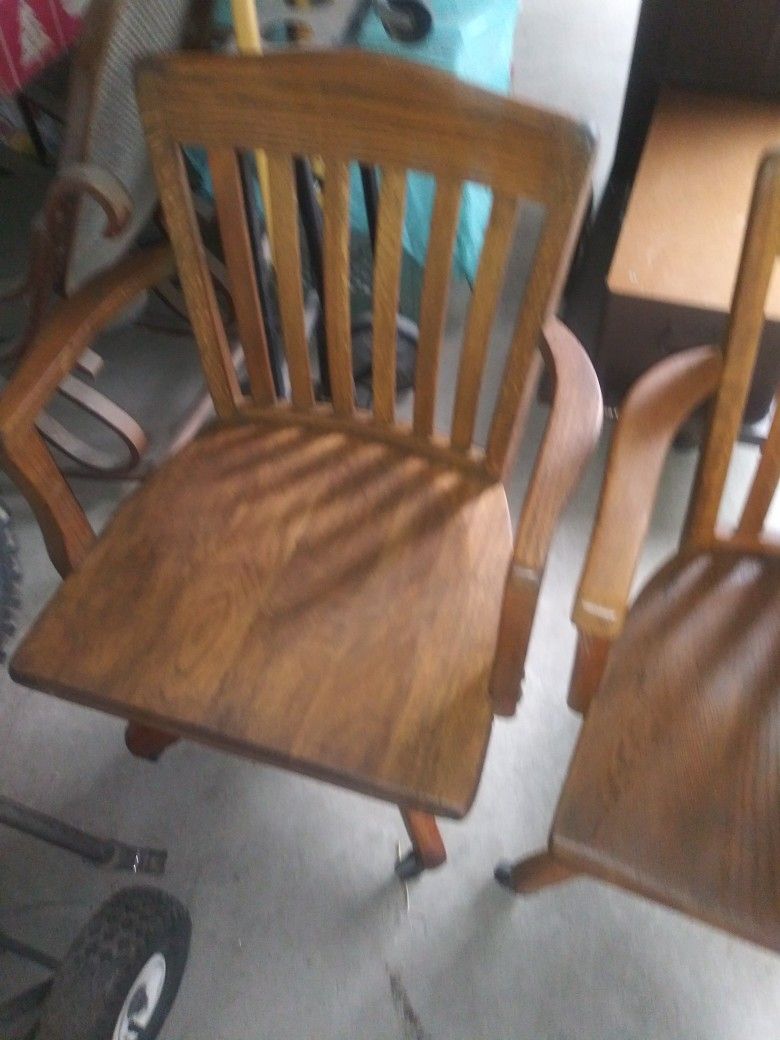 2 Oak Desk Chairs