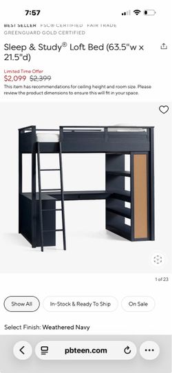 Pottery Barn Sleep & Study Loft bed