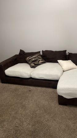 Brown Suede Sectional