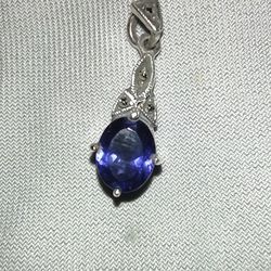 Silver Iolite Pendant