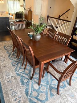 Ethan Allen 8 Person Dining Table + Chairs