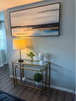 Entry Table Gold with glass