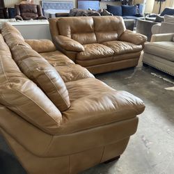 Leather Sofa & Loveseat 