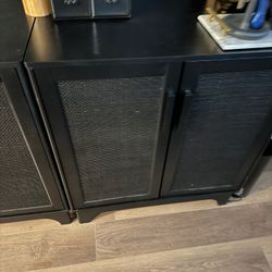 Black Rattan Cupboard