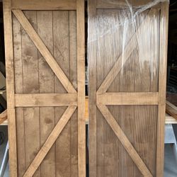 Special Walnut Closet Bypass Farmhouse Barn doors 30/79