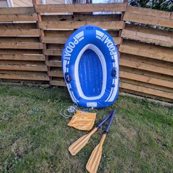River Raft With Oars, Patch Kit, Carry Bag