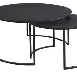 Nesting Black Metal Coffee Tables 