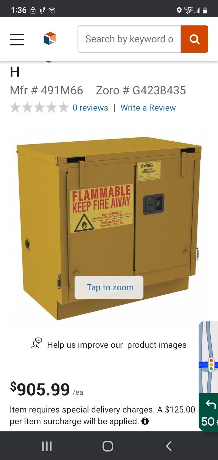 22 Gallon Condor Flammable Materials Cabinet  Douple Vented 