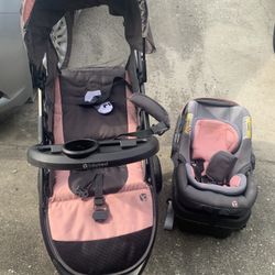 Set Baby Stroller Come With The Car seat. In Good Condition Just Need Little Clean. Color Pink And Gray.