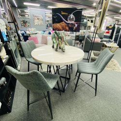 Marble Counter Table Set