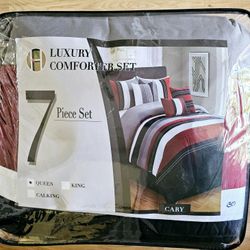 QUEEN SIZE 7PCS LUXURY COMFORTER SET
