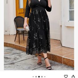 Woman’s Plus Size Sequin Formal Evening Gown Formal Dress