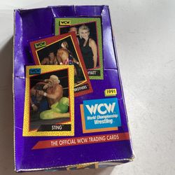 Vintage wax box of Wrestling trading cards WCW WWF WWE