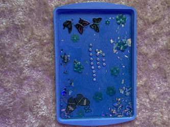 Blue handcrafted tray