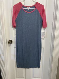 LuLaRoe Super soft heather pink and blue dress (New with tags) size small