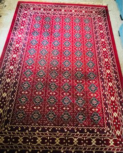 Rug / Carpet .Red Bokhara Style .