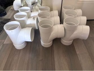 Large Lot of 4” PVC DWV Plumbing Fittings | Sanitary Tees, Wyes, Elbows & Couplings