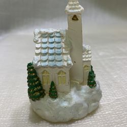 San Francisco Music Box Company Church Ornament Plays Silent Night Works