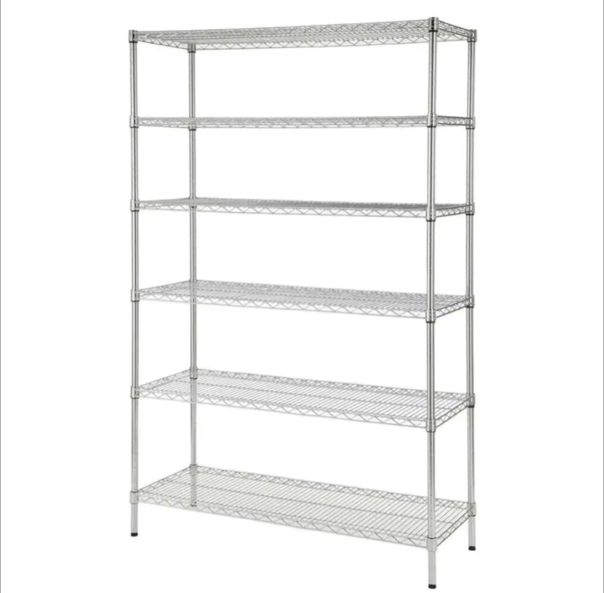 Multiple Heavy Duty Silver/Black Metal Wire Rack Storage Shelves Commercial