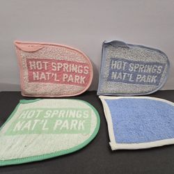 Vintage HOT SPRINGS NATIONAL PARK Body Scrubbers - set of 4
