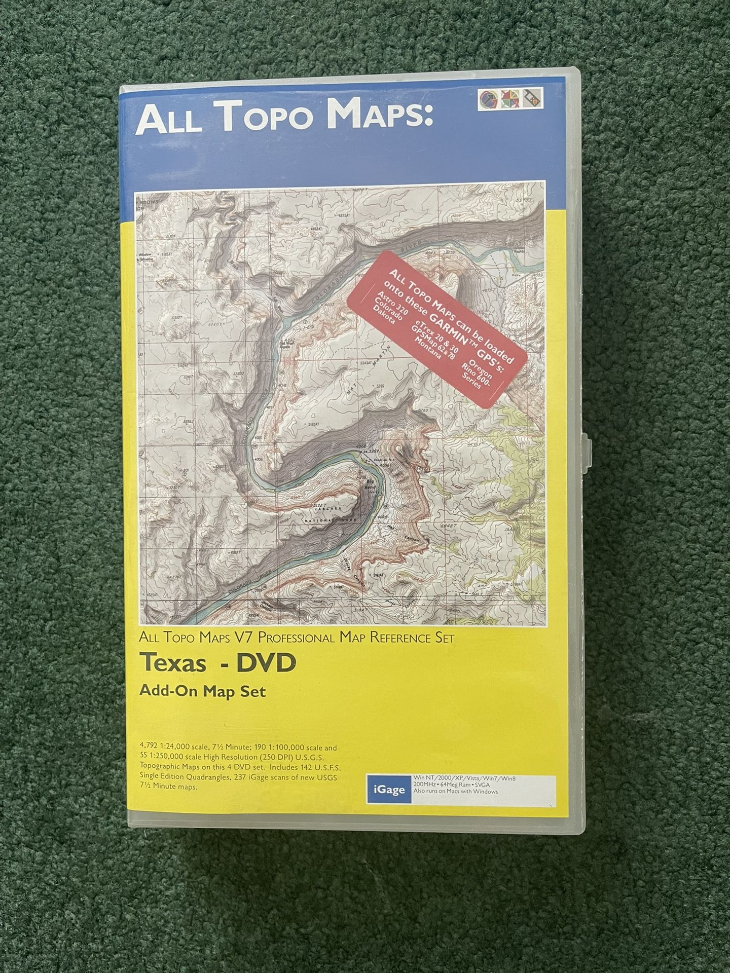IGage All Topo Maps V7 Professional Reference Set Texas Add-On Map Set