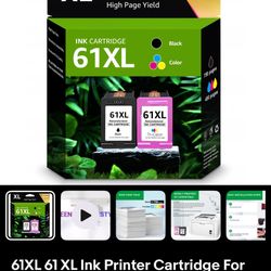 61XL Ink Cartridge Black Tri-Color for HP Envy 4(contact info removed) 4(contact info removed) 5530