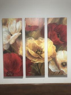 3 piece floral art set