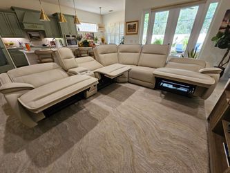 New Power Reclining Sectional Real Leather