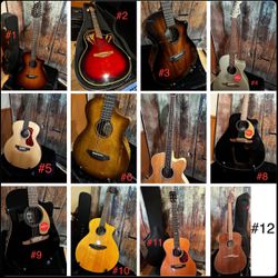 TRADE ALERT! Several Nice Acoustic Guitars! FSOT: 6, 12 & Bass!