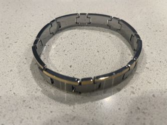 Tungsten - Gold Trim Bracelet
