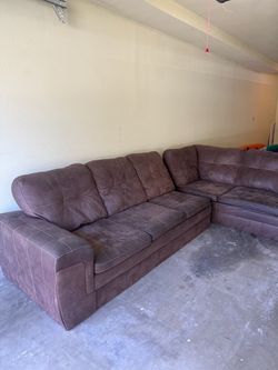 Brown Microfiber Sectional Sofa