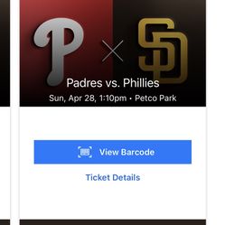 Padres Vs Phillies (Sunday Game)