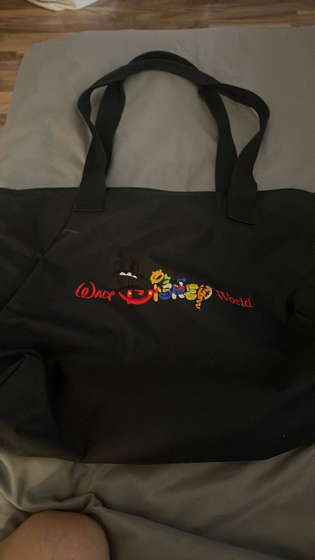 Walt Disney World Embroidered Tote Bag character lettering Color Black parks