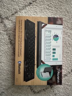 Aluratek portable ultra slim tri-fold Bluetooth keyboard $20