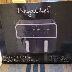 Megachef Dual 4.5 & 4.5 Liter Digital Electric Air Fryer
