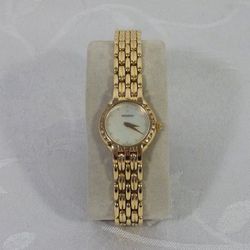 SOLID 14K GOLD Ladies Watch & Bracelet Band 16 Diamonds MOVADO