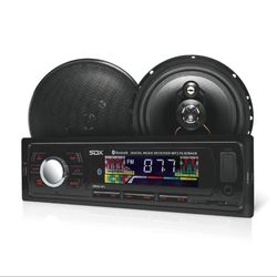 SDX Audio Digital Radio Receiver and Music Player with 6.5” 300W Speaker Combo