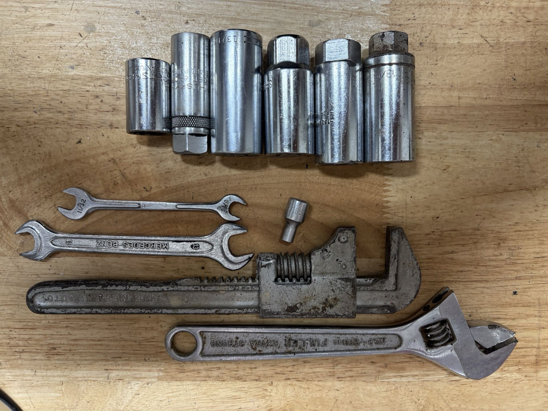 Assortment Of Hand Tools With Mercedes-Benz Box Wrench